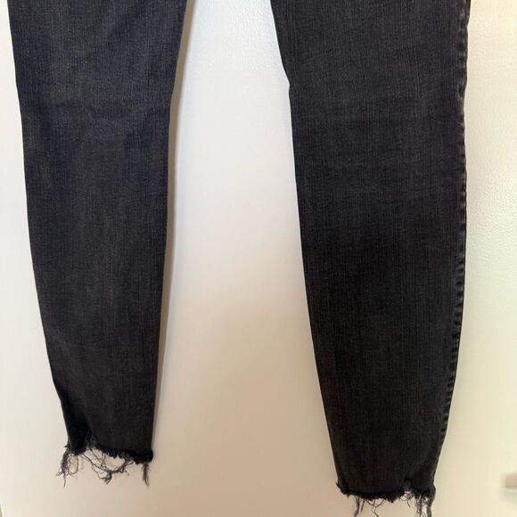 Madewell 9" High-Rise Skinny Ankle Jeans Womens Sz 27 Black Button Fly Raw Hem - Picture 7 of 15
